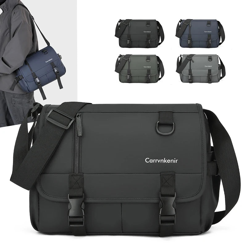 High Quality Soft PU Leather Men's Shoulder Bag Fashion Casual Messenger Bag A4 Book Document Bag Male