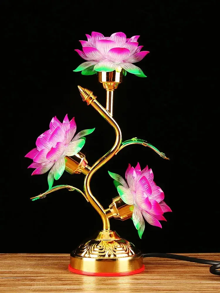 1 Pc Buddha Lotus Simulated Candlestick  Buddhist Hall and Buddhist  Utensils Living Room Home Decor Feng Shui Decoration