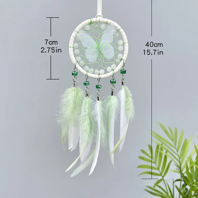 Hemasa  Hand-woven Butterfly Wind Chimes Dream Catcher Car Hanging Ornaments Birthday Festival Gifts