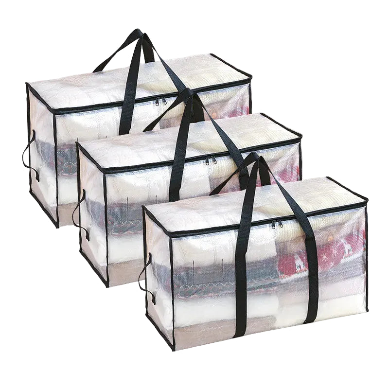 Tejesa  2PCs Transparent storage bag, cotton quilt, clothing moving bag, large capacity waterproof and moisture-proof quilt organizing bag
