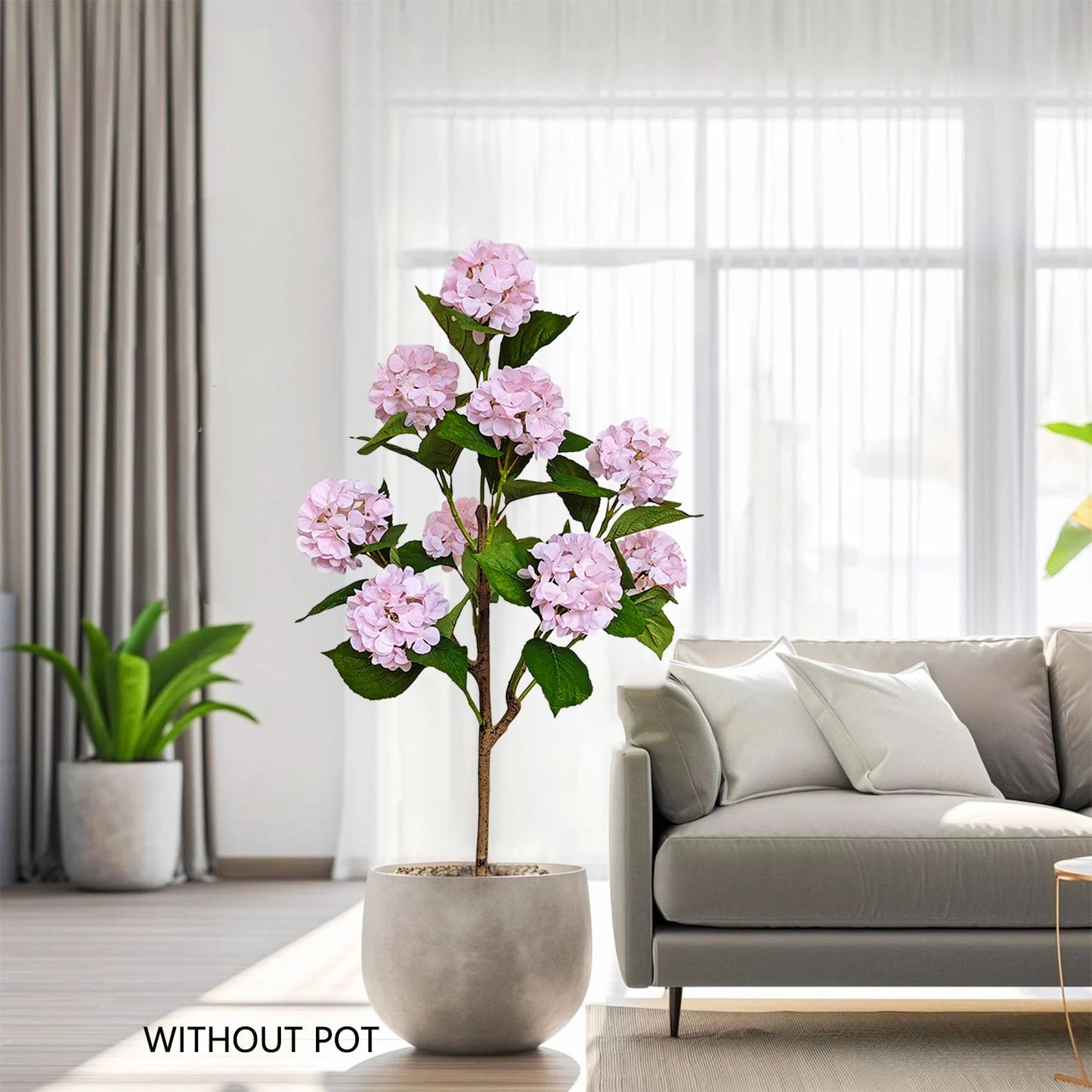 Tejesa 120cm Artificial Hydrangea Tree Faux flowers Plant Indoor Outdoor Fake plants for home party wedding room Decoration halloween