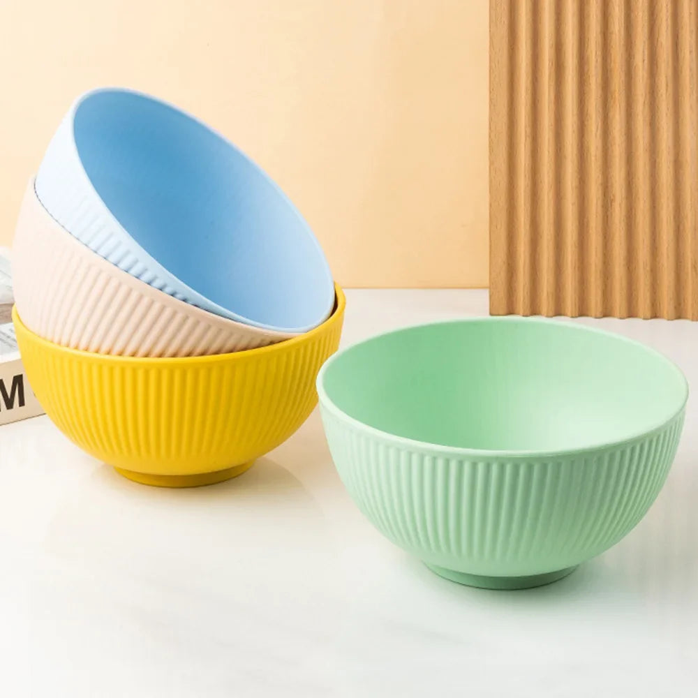 Hemasa 4Pcs Kitchen Tableware Wheat Straw Bowl /Wheat Rice Bowl  / Dessert Salad Rice Bowl Sets