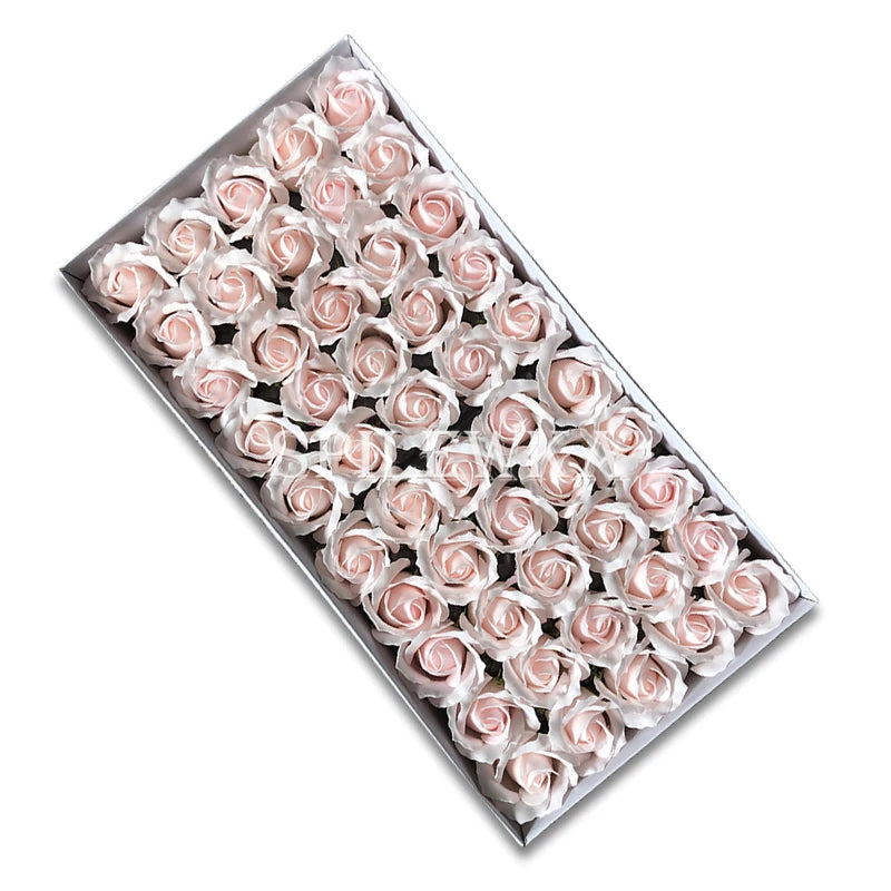 Tejesa 50 Pcs 3-Layer Rose with Curly Petals Fake Flowers Heads Wedding DIY Gift Box Valentine's Day/home/decor