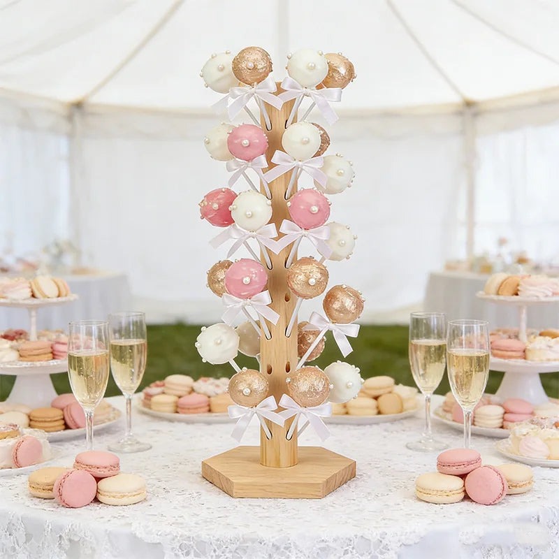 Wooden Cake Pop Stand Lollipop Candy Dessert Display Holder for Wedding Birthday Party Table Centerpieces Decoration Baby Shower