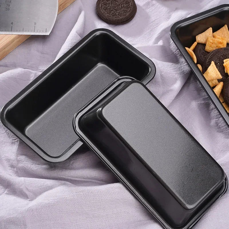 Tejesa 4/6Pcs Mini Bread Mold Carbon Steel Nonstick Cake Pan Toast Mold 6Inch Rectangular Cake Baking Tray Loaf Pan Kitchen Baking Tool