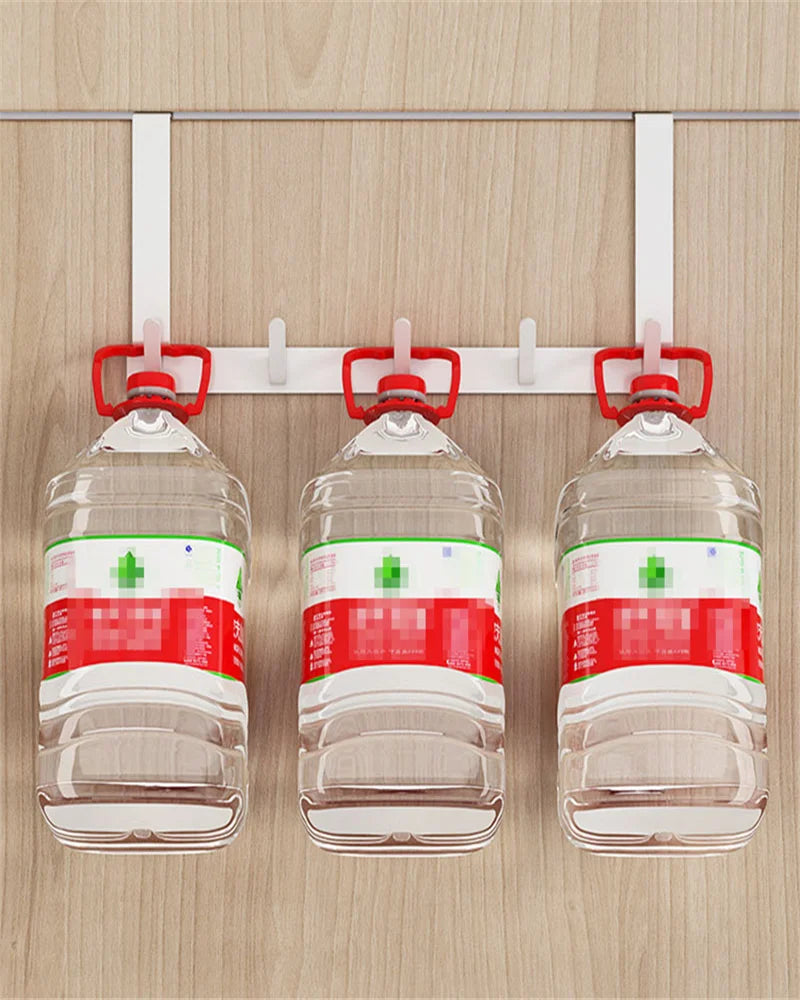 Hemasa Hooks Over The Door 5 Hooks Multifunctional Home Bathroom Organizer Rack Clothes Coat Hat Towel Hanger Bathroom Kitchen Supplies