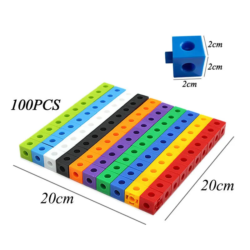 100Pcs/Set 2x2x2CM Square Cube Shape Building Blocks Educational Toys For Children Kids DIY Assembling Blocks Bricks Model Toys