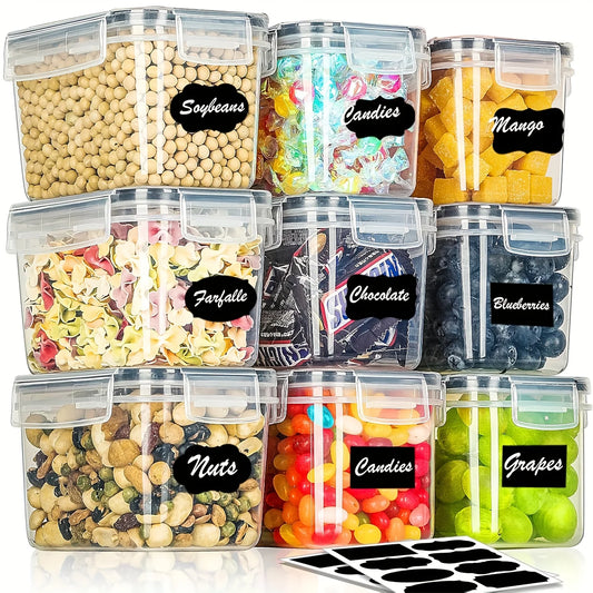 9Pcs  Storage Containers 0.8L tackable Kitchen Organizers