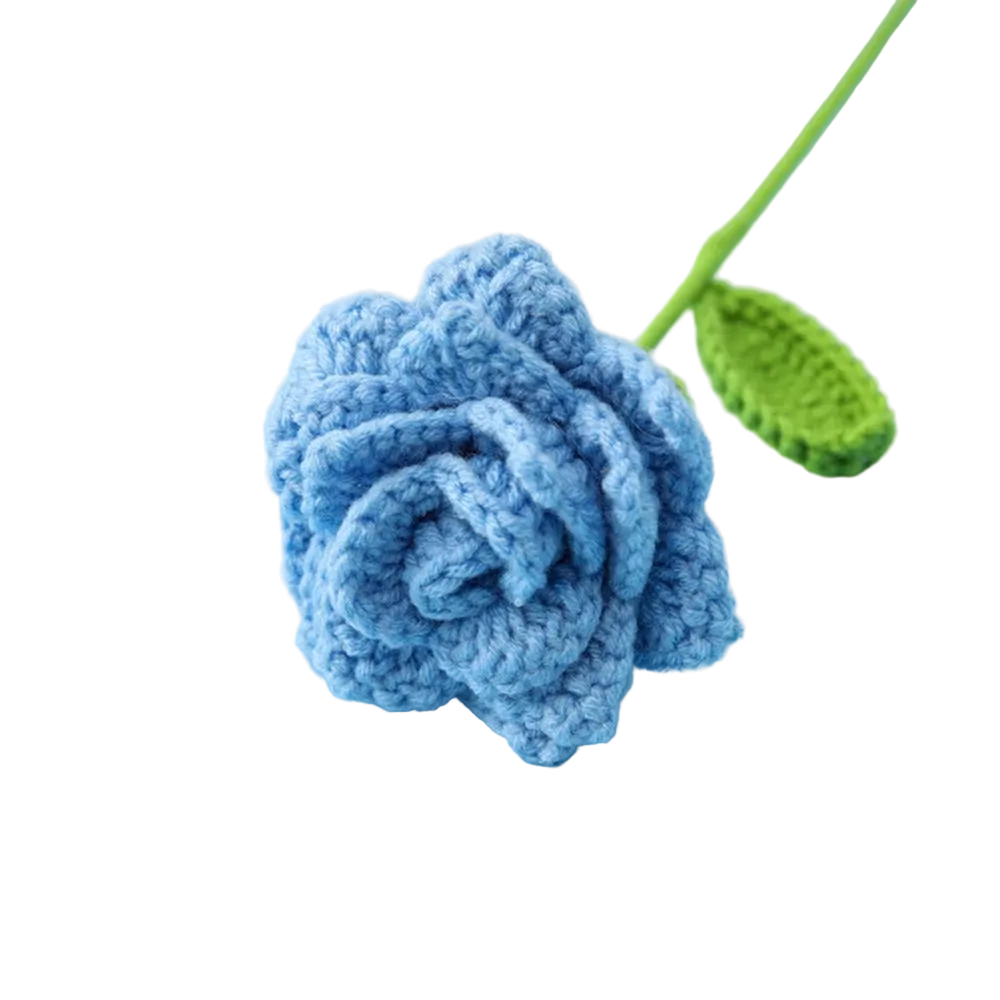Hemasa 5Pcs Rose Knitted Crochet  Flowers /Wedding Bouquet Flower /Knitted Bouquet Home Party Decor  Friends Gift