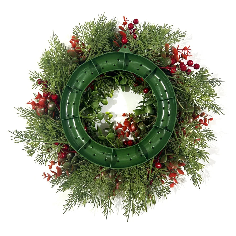 Tejesa Handmade Christmas Cypress Wreath for Front Door 18inch Real Touch Artificial Cedar Wreath Christmas Home Outdoor Decor
