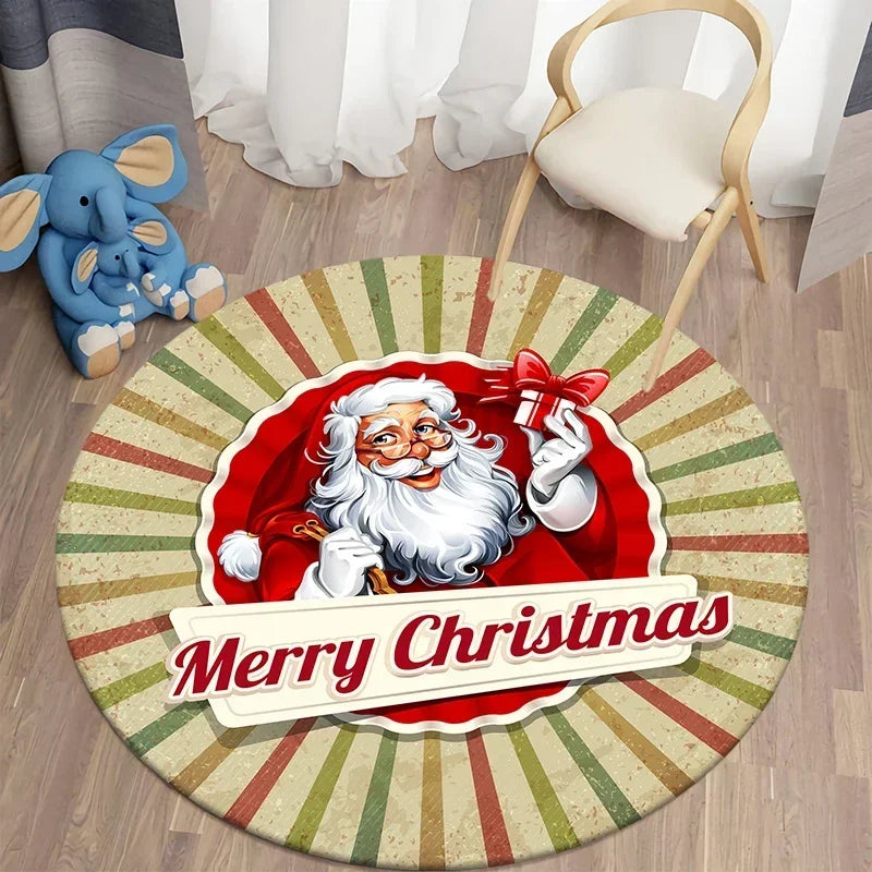 Santa round carpet home living room bed  floor mat kitchen bath   cute children's  decoration