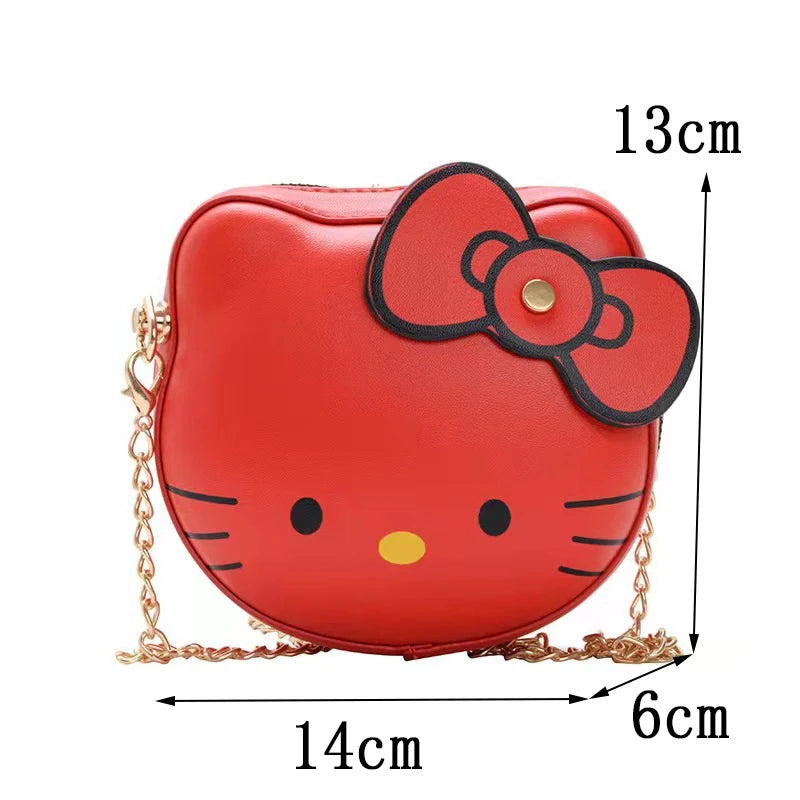 Hello Kittty Kawaii Pouch Children's Messenger Bag Cartoon Fashion Leisure Shoulder Bags Sanrio Crossbody Bags for Girls Purse