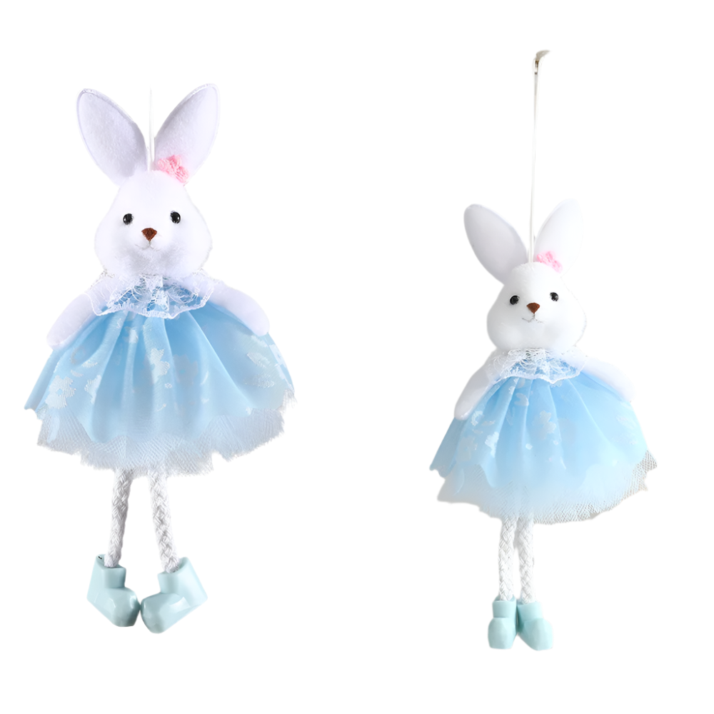 Hemasa Easter Bunny Hanging Ornaments Pastel Purple Green Blue Yellow Skirt Rabbit Doll Figurine Kids Gifts Spring Easter Decorations