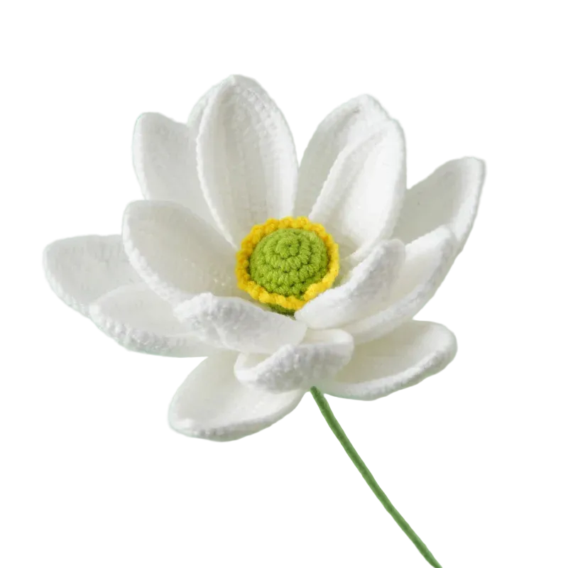 Hemasa Large Lotus Crochet Flowers Creative Knitting Lotus Flower Bouquet Handmade Plant Home Decor Crochet Woven Flowers