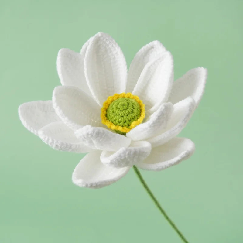 Hemasa Large Lotus Crochet Flowers Creative Knitting Lotus Flower Bouquet Handmade Plant Home Decor Crochet Woven Flowers