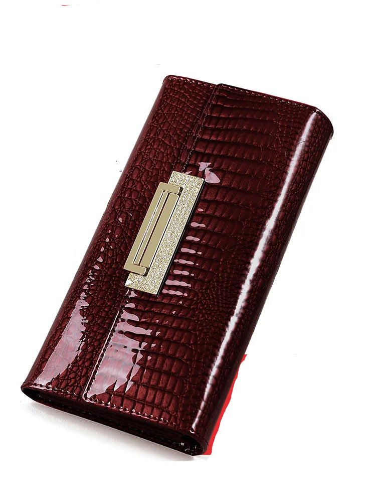 Tejesa  Women Wallet Leather Female Purse Fashion Diamonds Hasp Coin Pocket Long Design Clutch Ladies Money Bag