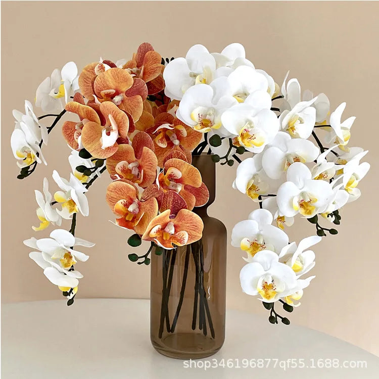 5Pc 3D Print Film Phalaenopsis Artificial Flowers Real Touch Orchids Home Decor Wedding Road Leads Flower Arrangement Bouquet