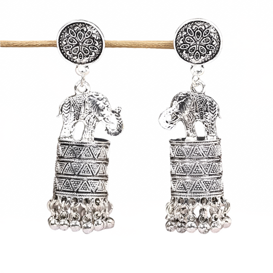 Hemasa Classic Jhumka Earrings for Women Nepal India Vintage Elephant Shaped Carved Tassel Earrings Brincos Kolczyki