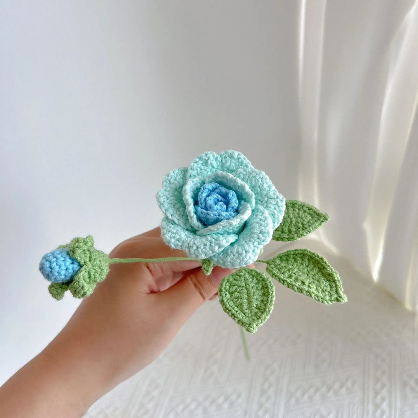 Hemasa 2 Pcs Rose Crochet Bouquet /Knitted Rose Flowers/Handwoven Bouquets