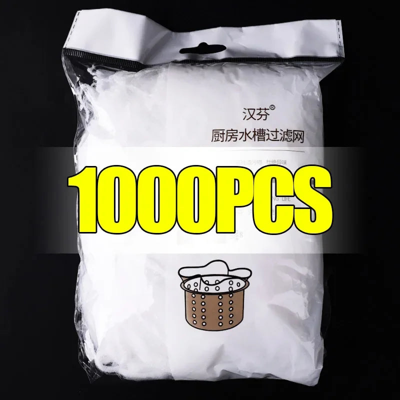 1000-30Pcs Disposable Sink Filter Anti-blocking Sink Strainer Sewer Mesh Garbage Bags Cleaning Strainer Net For Kitchen Bathroom