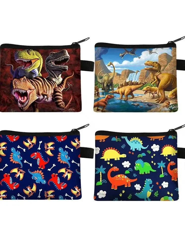 Tejesa   Dinosaur print  coin purse wallet /children coin purse /key case card holder coin square storage bags