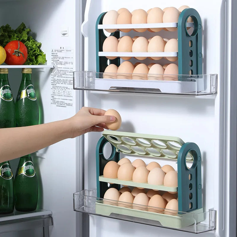 Tejesa Egg Storage Box Side Door of Refrigerator Storage Organizer Kitchen Reversible Special Egg Storage Tray Kitchen Accessories