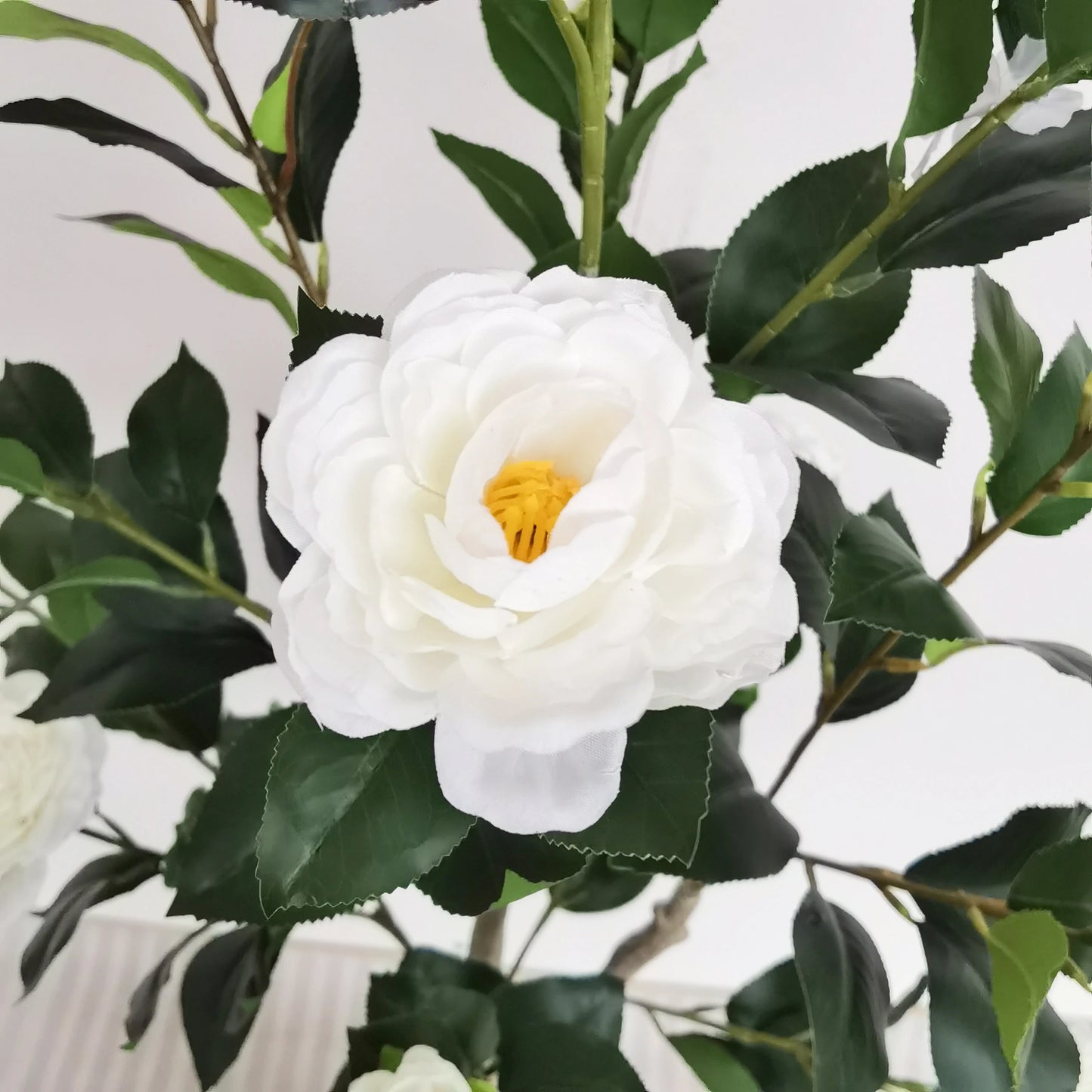 125-195CM New Artificial Camellia Tree with Plastic Pot indoor fake plant for home Living Room Office Garden Wedding Party