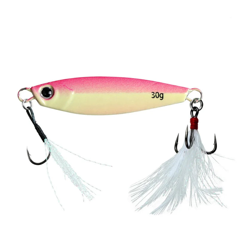 Tejesa Luminous Jigging Lure for Long CastingJIG 7g- 30gFeather Hook Sea Fishing Floating Shore Mackerel