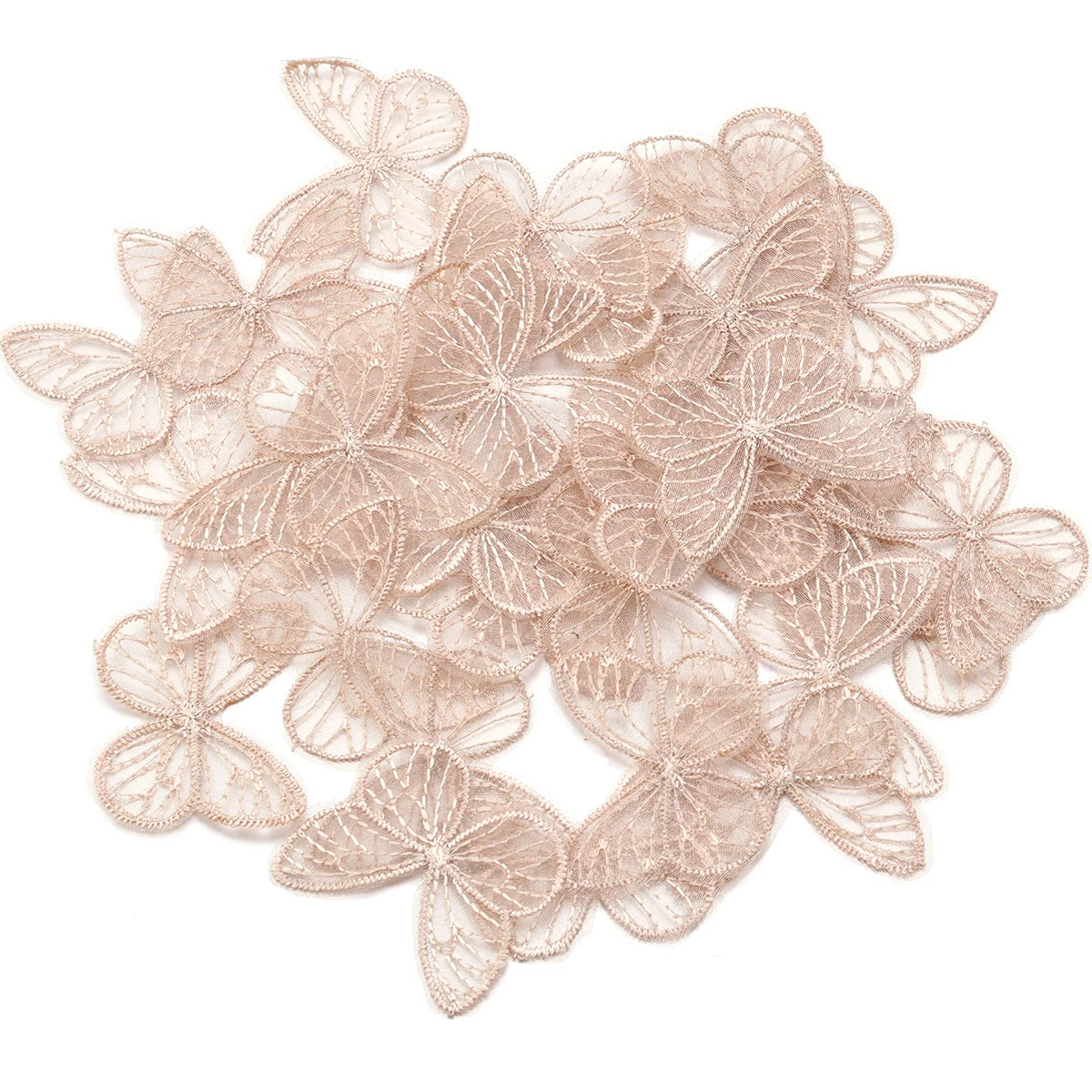 20pcs Embroidered Mesh Butterfly 3.5x4.5cm Cloth Patch Appliques for DIY Clothes Headwear Sewing Supplies Hair Clips Accessories