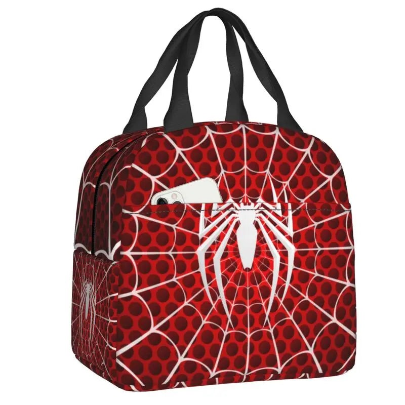 Custom Spider Man Lunch Bag Portable Cooler Thermal Insulated Lunch Box for Outdoor Camping Travel Multifunction Food Bento Box