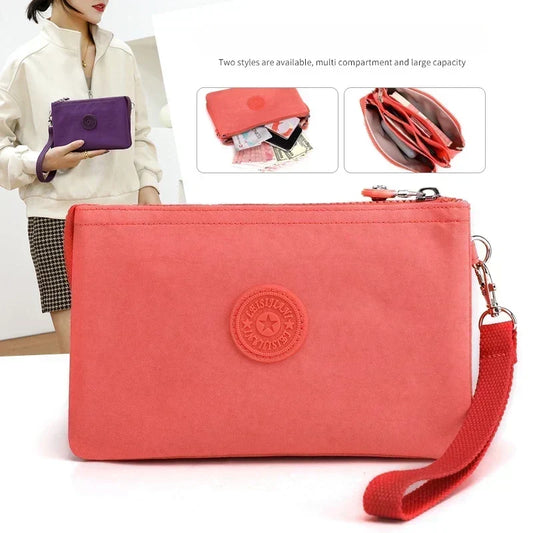 Three Layers Wallet High Quality Portable Nylon Coin Purse Fashion Handbag ID Case Wallet Clutch Bag Handbag Wrist Bag Casual