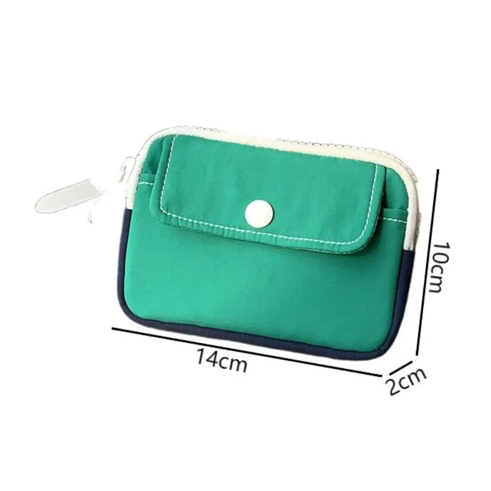 Solid Color Coin Purse New Lightweight Mini Cash Wallet Canvas Storage Bag Men