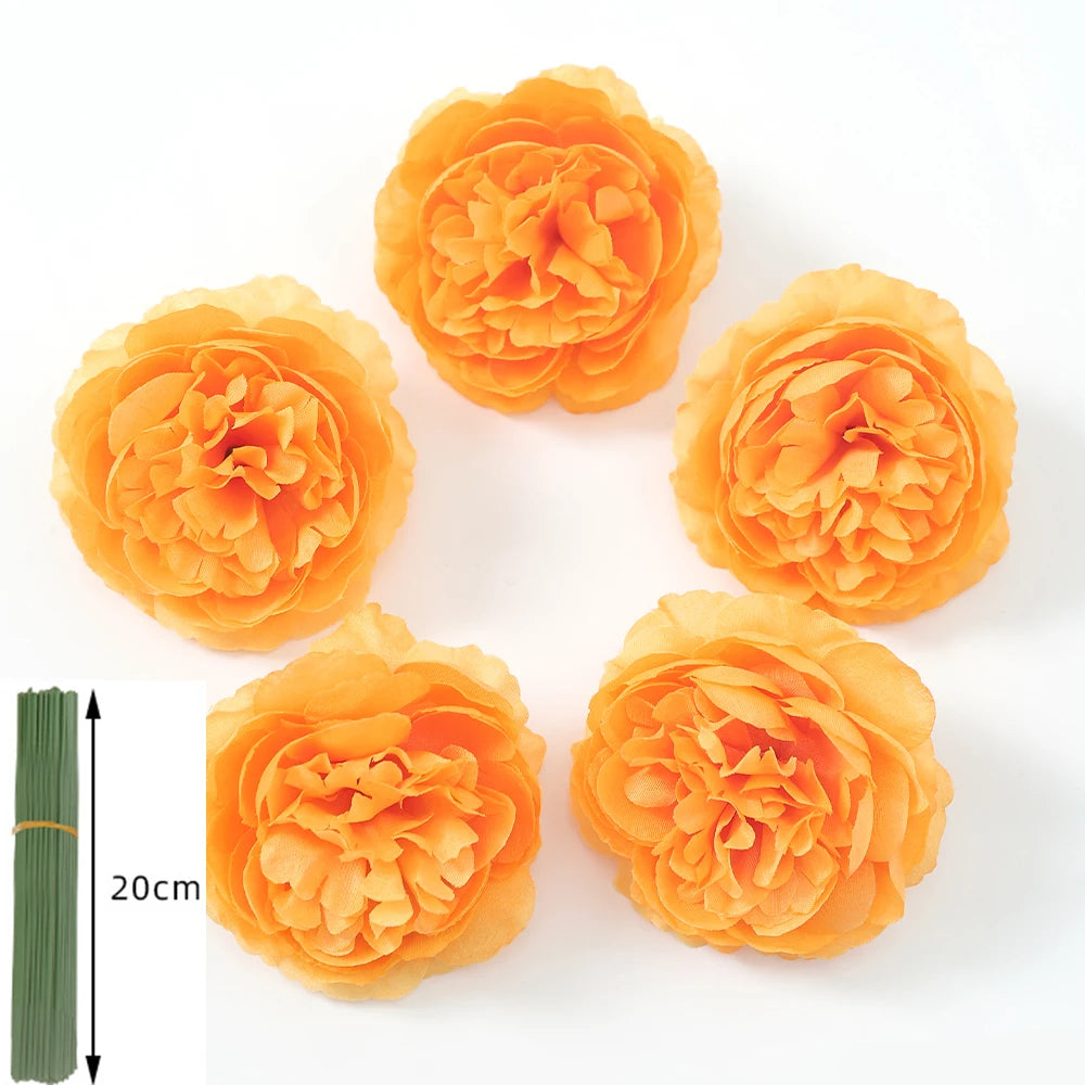 5/10Pcs Rose Artificial Flowers Bouquet Silk Fake Flower for Home Decor Garden Wedding Bride Decoration Outdoor Vase Ornament