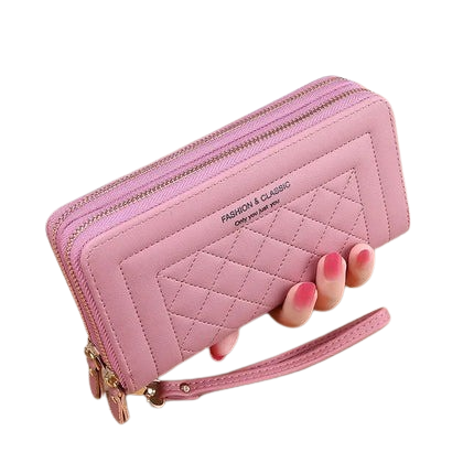 Hemasa Long Wallet for Women /Tassel Coin Purse Card Holder Wallets/ Double Zipper PU Leather Clutch Bags/ Luxury Money Phone Bag