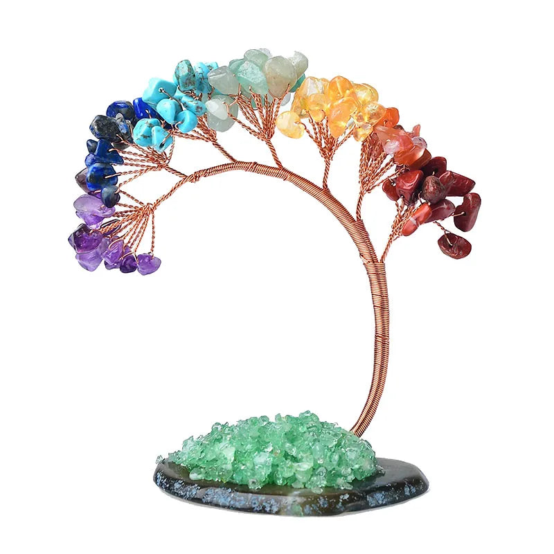 1PC Natural Colour Crystal Tree Specimen Agate Reiki Healing Home Decoration Ornaments Lucky Tree DIY gifts Souvenir Gift