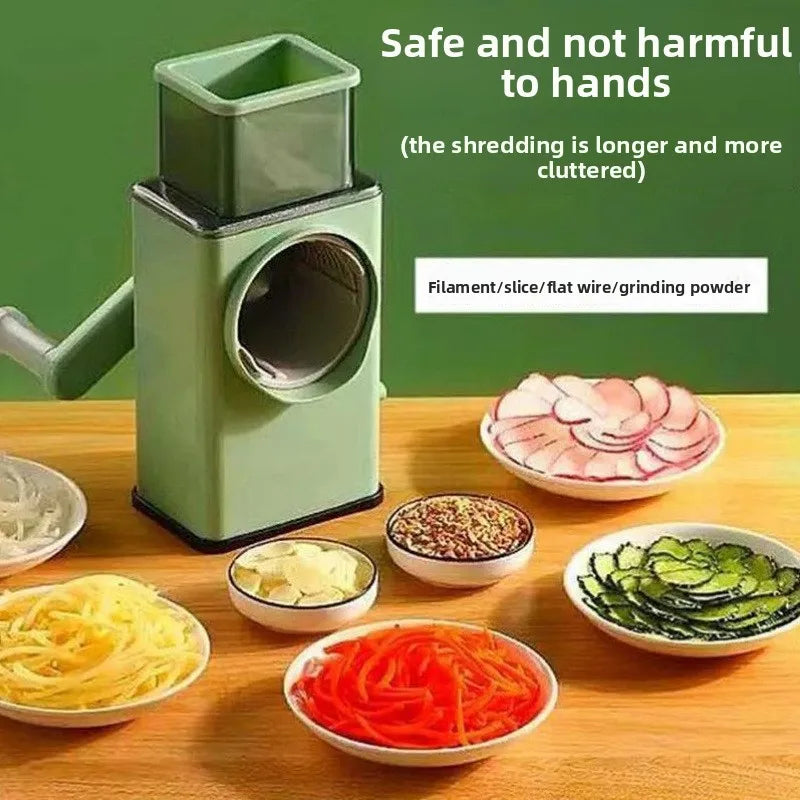 Tejesa Multi functional drum shredding and slicing machine, household large-diameter hand cranked milling and vegetable cutting machine