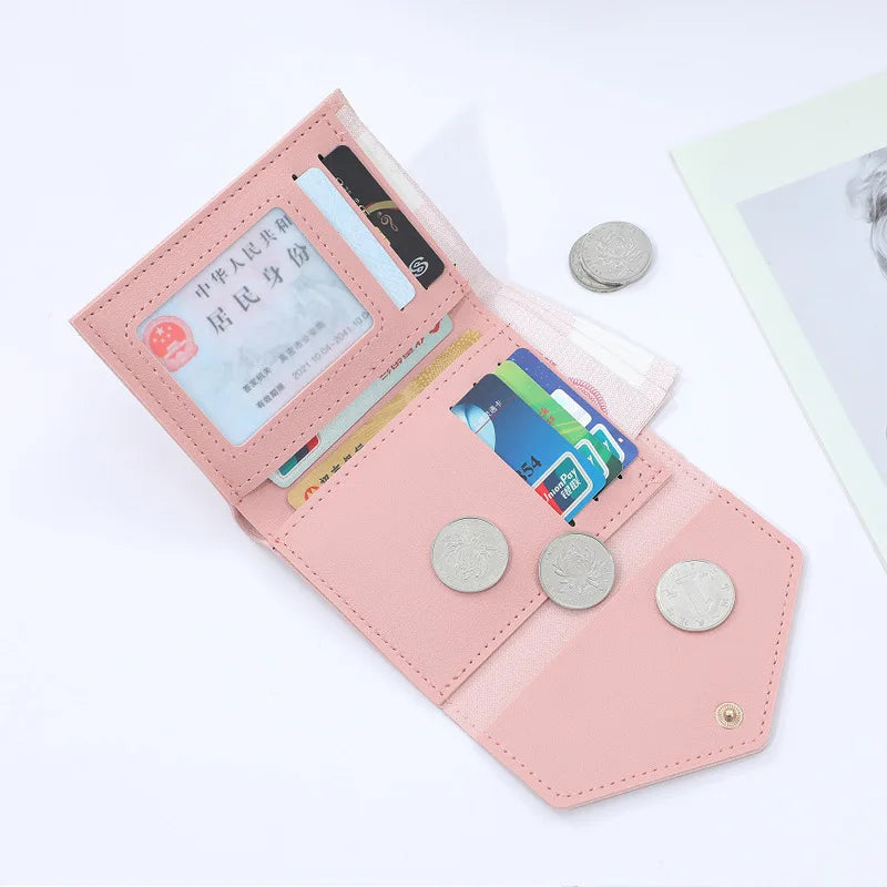 Free Name Engraving Women Wallets Simple Short Card Holder Cute Female Purses Photo Holder Small Women's Wallet Money Clips