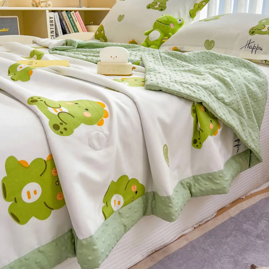KDJEIKZ Summer Thin Comforter Ultra-Soft Air Conditioned Four Seasons 3D Beanie Comforter/Duvet/Blanket Bed 150 Single comforter