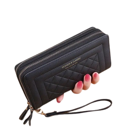 Hemasa Long Wallet for Women /Tassel Coin Purse Card Holder Wallets/ Double Zipper PU Leather Clutch Bags/ Luxury Money Phone Bag