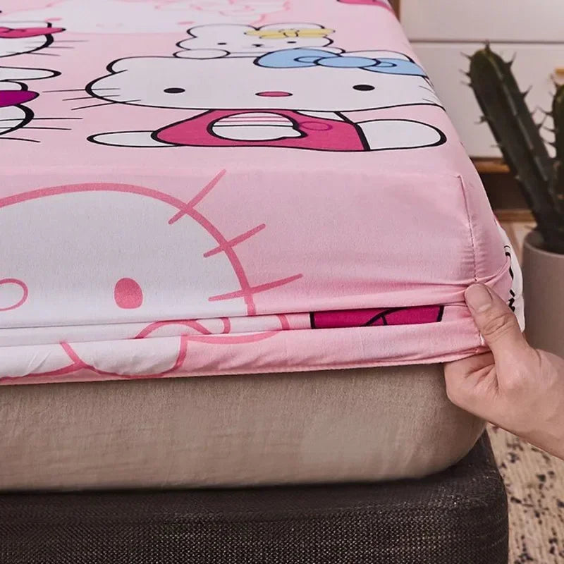 Hemasa Hello Kitty Fitted Sheets / Mattress Protector Anti-slip Fitted Sheets