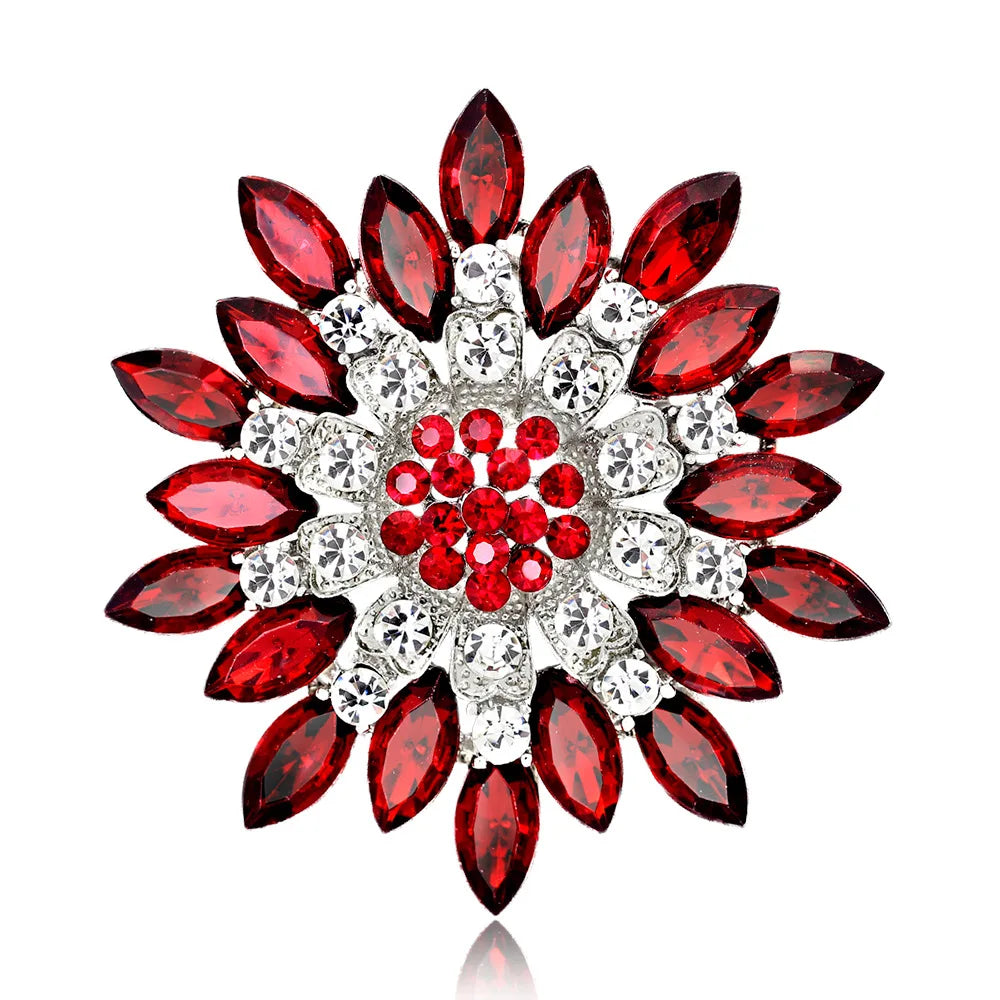 Sunflower Women's Brooch Jewelry New Fashion Retro Fashion Flower Brooch Crystal Rhinestone Jewelry Wedding Date Party Gifts
