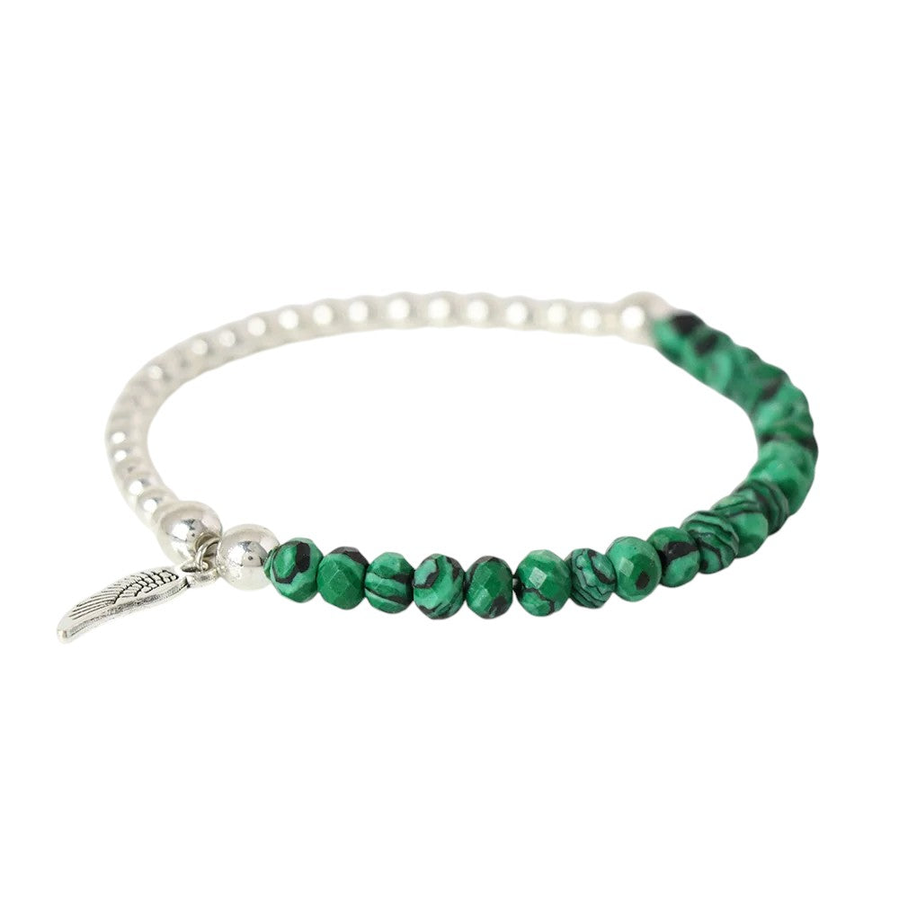 Tejesa  Angel  Faceted Natural Stone Bracelets Labradorite Beads Lucky Bracelet for Men /Women