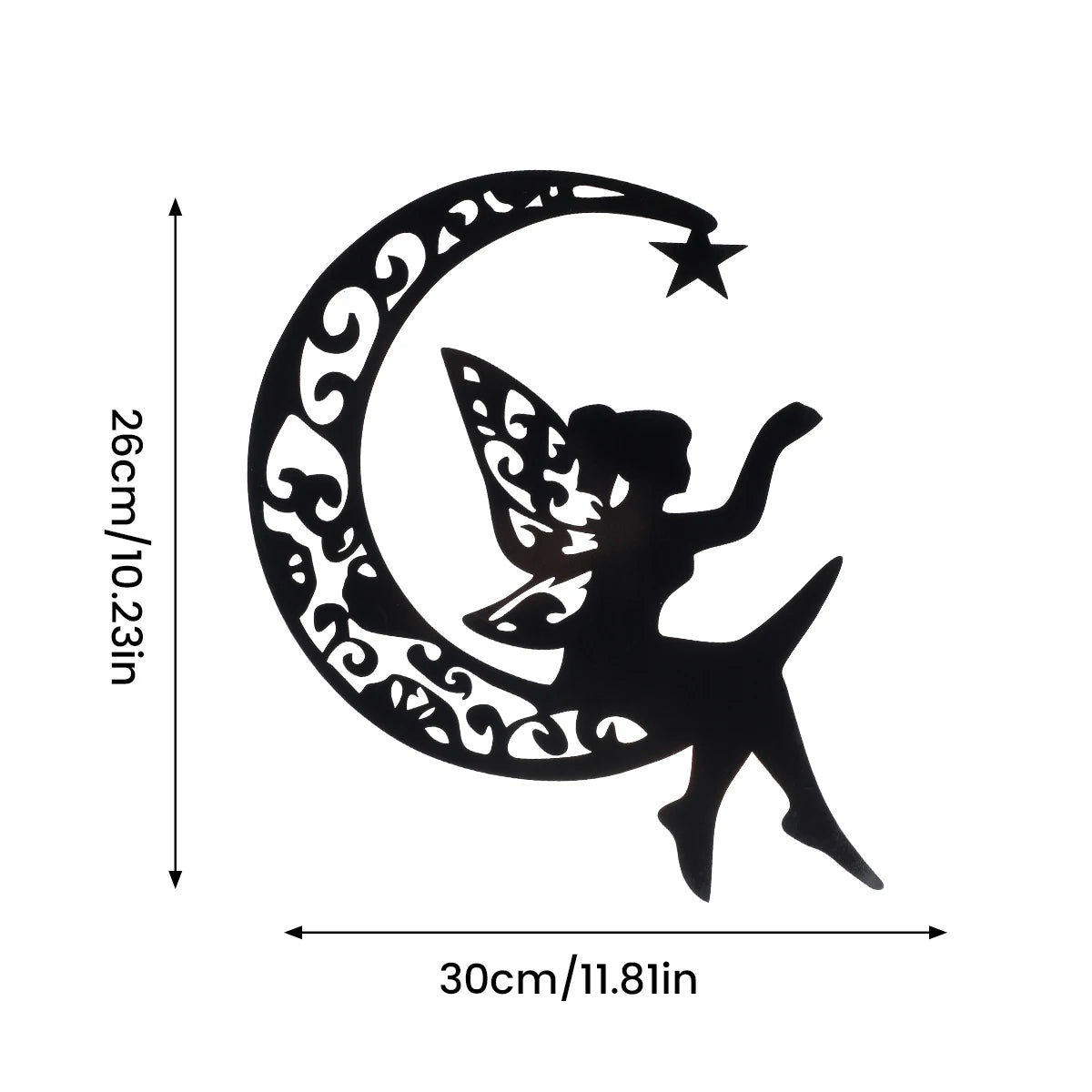 Tejesa Iron Art Silhouette Deco Fairy painting Wall Ornament for Home Bedroom Corridor Wall Sticker Background Wall Romantic Hangings