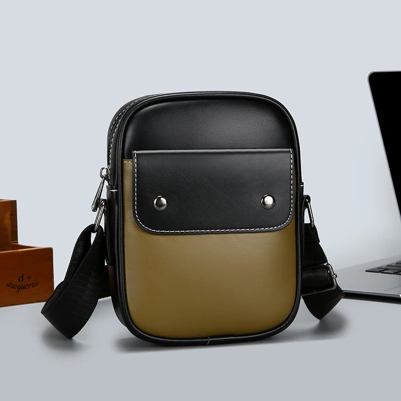 Tejesa Soft PU Leather Men Small Shoulder Bag Fashion Casual Male Mini Handbag Pretty Style Male Shopping Phone Bag