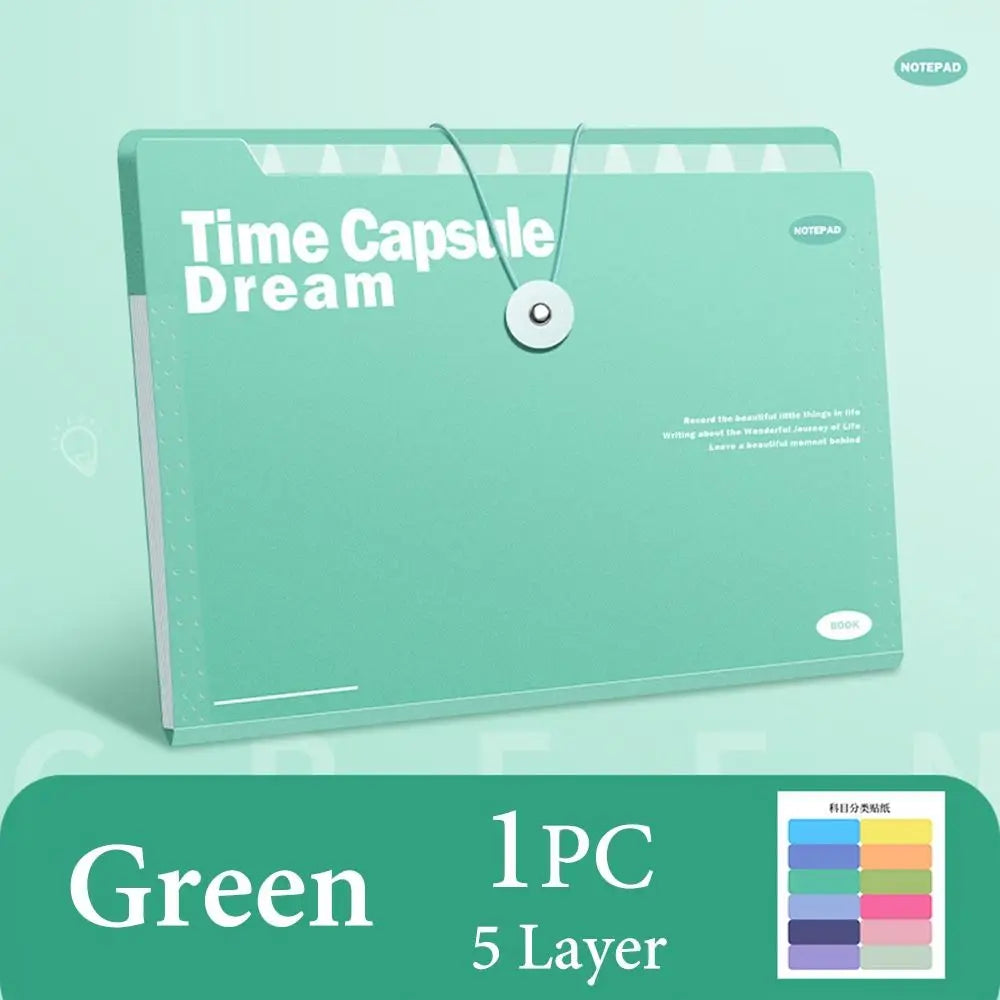 Hemasa A4 5/8/12 Pockets File Folder Test Paper Storage Folder Portable Waterproof File Organizer Large Capacity Classified Portfolio