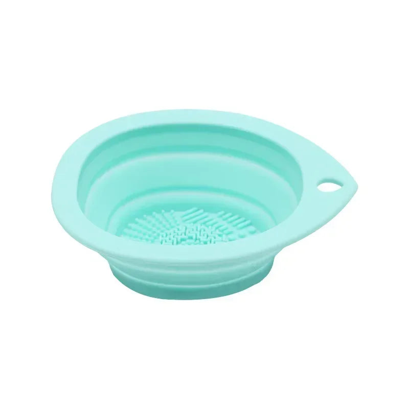 Hemasa  Set of 2 Silicone Makeup Brush Cleaner Folding Powder Puff Cleaning Bowl