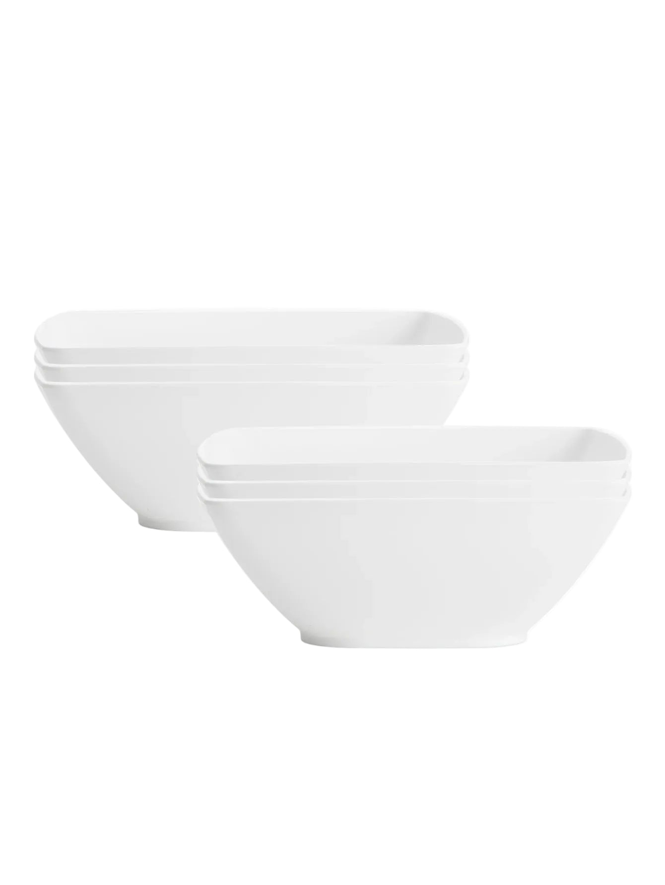 Tejesa 6pcs Large size plastic square bowls reusable household plastic tableware can be used for soup noodles oatmeal salad