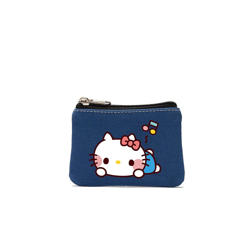 Cartoon Hellos Kittys Coin Purse Canvas Bag Card Bag Simple Fabric Coin Small Bag Cotton Storage Bags for Children's Gifts