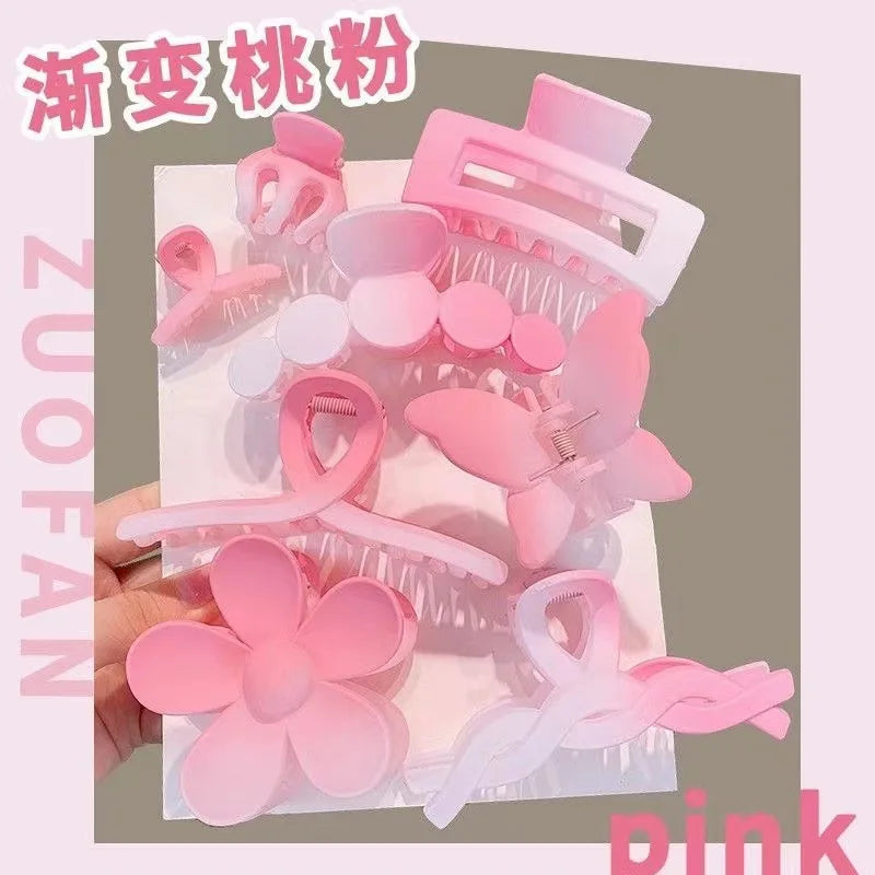 Colorful Shark Hair Claw Set Simple Female Hair Accessories Elegant Pearl Natural Fresh Sweet Style for All Ages And Occasions