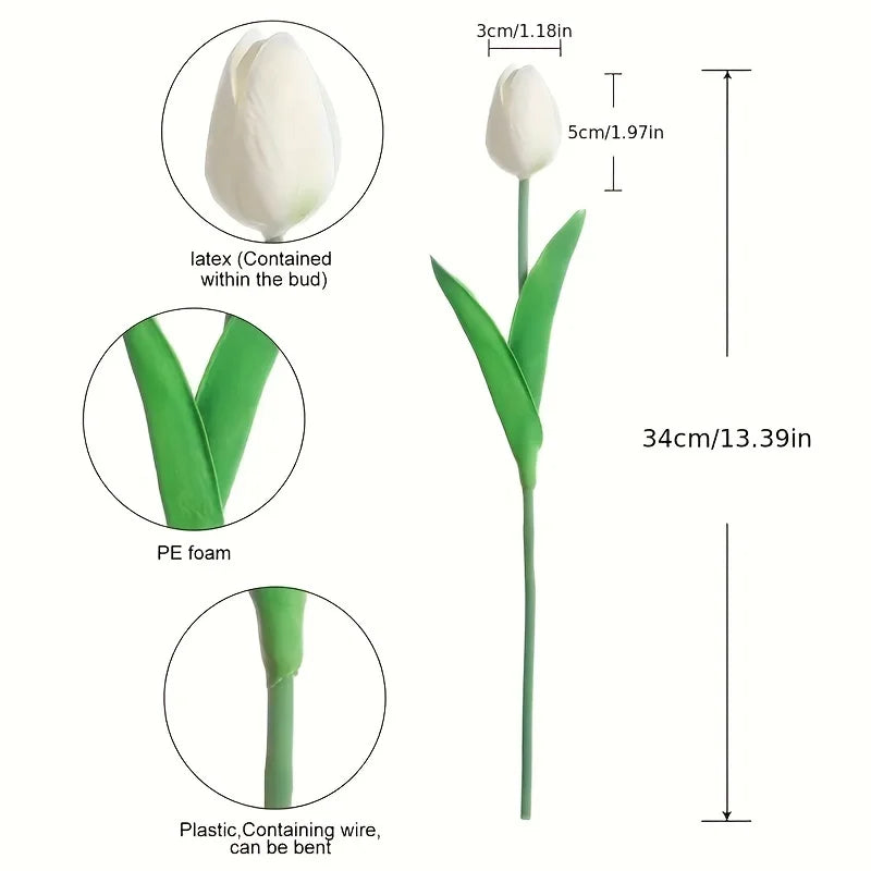 1/5Pcs Artificial Flowers PU Tulips Flower Bride Holding Bouquet Nordic Home Bedroom Office Party Wedding Decoration Fake Floral